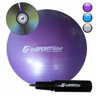 Gymnastický míč inSPORTline Comfort Ball 75 cm + pumpička + DVD