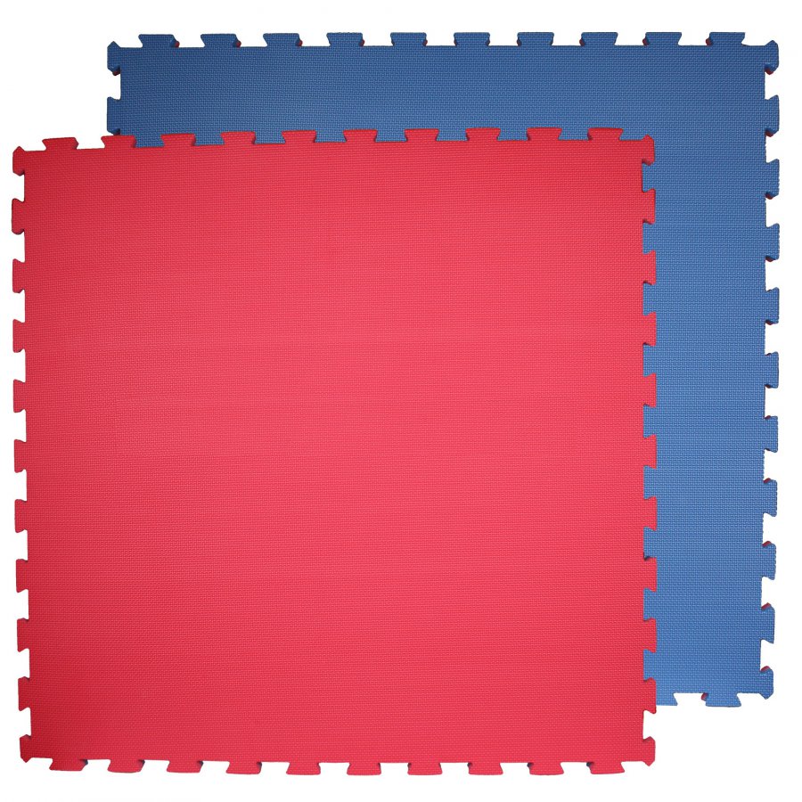 Tatami žíněnka 100 x 100 cm - 4 cm - červeno-modrá