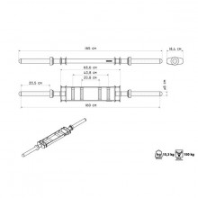 Obouruční olympijská osa s paralelními úchopy 165 cm