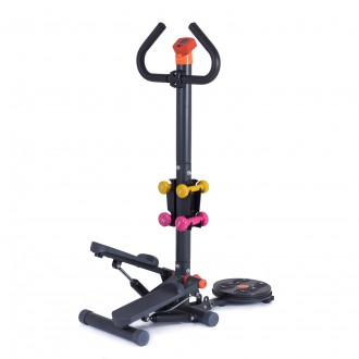 Mini stepper s rotanou Housefit Hermon šedý