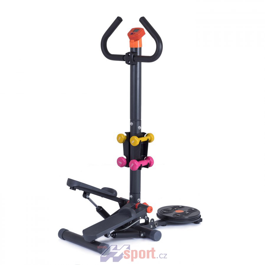 Mini stepper s rotanou Housefit Hermon šedý