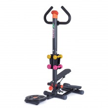 Mini stepper s rotanou Housefit Hermon šedý