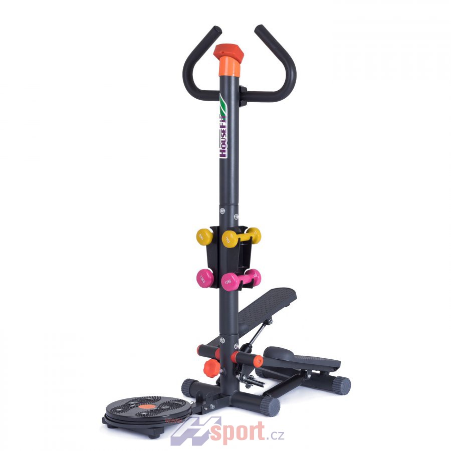 Mini stepper s rotanou Housefit Hermon šedý