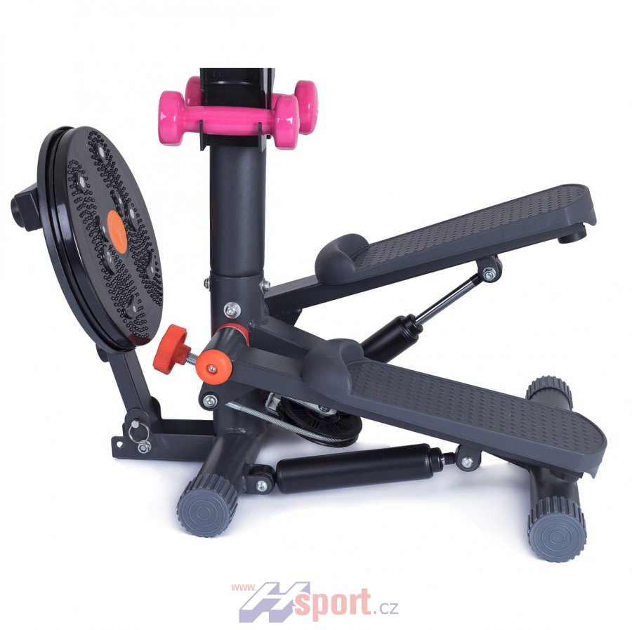 Mini stepper s rotanou Housefit Hermon šedý