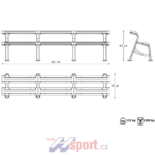 Stojan na činky Marbo MP-S207 (3 moduly)