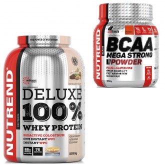 Nutrend Deluxe 100% Whey Protein 2250 g + BCAA 300 g zdarma