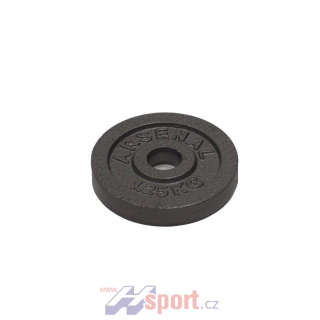 Litinový kotouč lakovaný. Průměr vrtání 25mm, hmotnost 1,25kg.