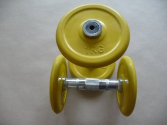 Jednoruční činka stabilní 3kg - guma barva