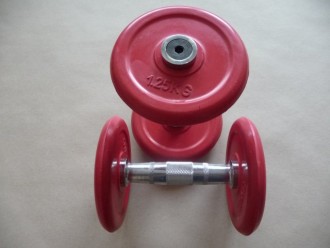 Jednoruční činka stabilní 3,5kg - guma barva