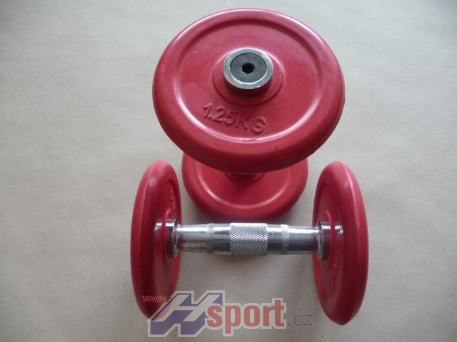 Jednoruční činka stabilní 3,5kg - guma barva