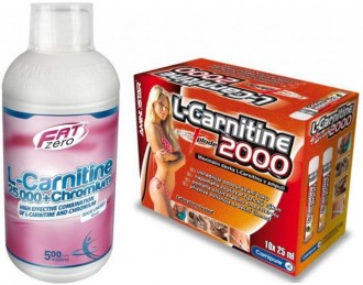 Aminostar Carnitin 25000 s chromem 500ml + Carnitin 2000 10 amp ZDARMA