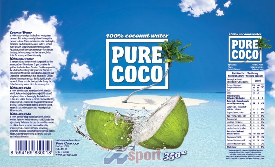 Kokosová voda Pure Coco 100 %