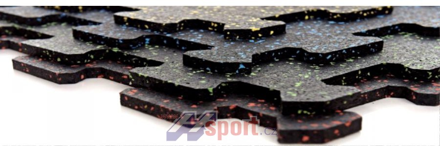 Sportovní podlaha Puzzle 8 mm, 50 x 50 cm - barevný vsyp 20%