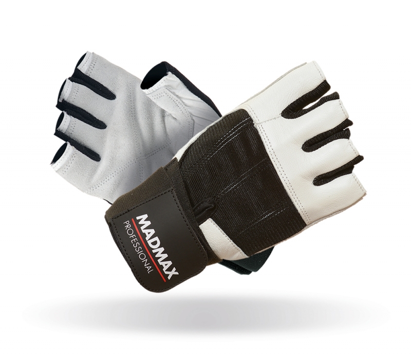 Fitness rukavice Madmax Professional White - S