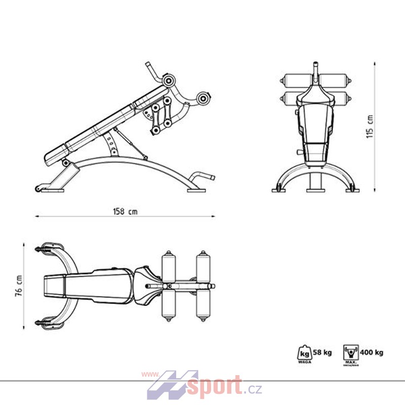 Polohovací lavice Marbo MF-L005
