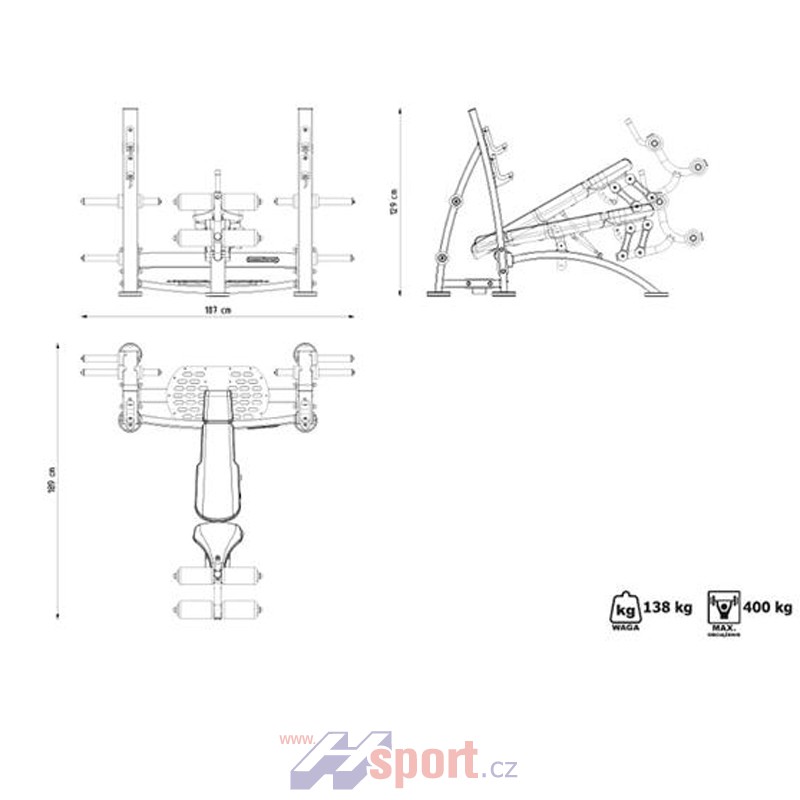 Polohovací lavice Decline Bench Press Marbo MF-L008