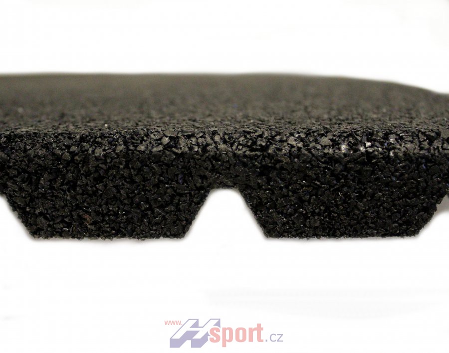 Odpružená sportovní podlaha 30 mm, 1 x 1 m - černá