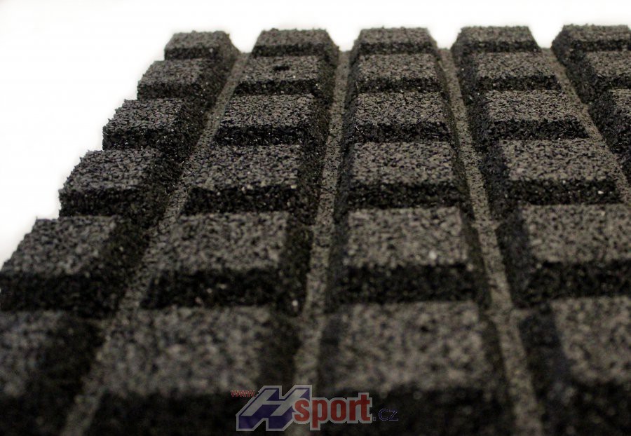 Odpružená sportovní podlaha 30 mm, 50 x 50 cm - černá